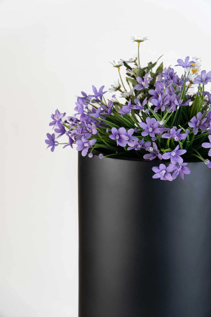 Vysoký kvetináč SOLERIO, sklolaminát, výška 120 cm, čierna