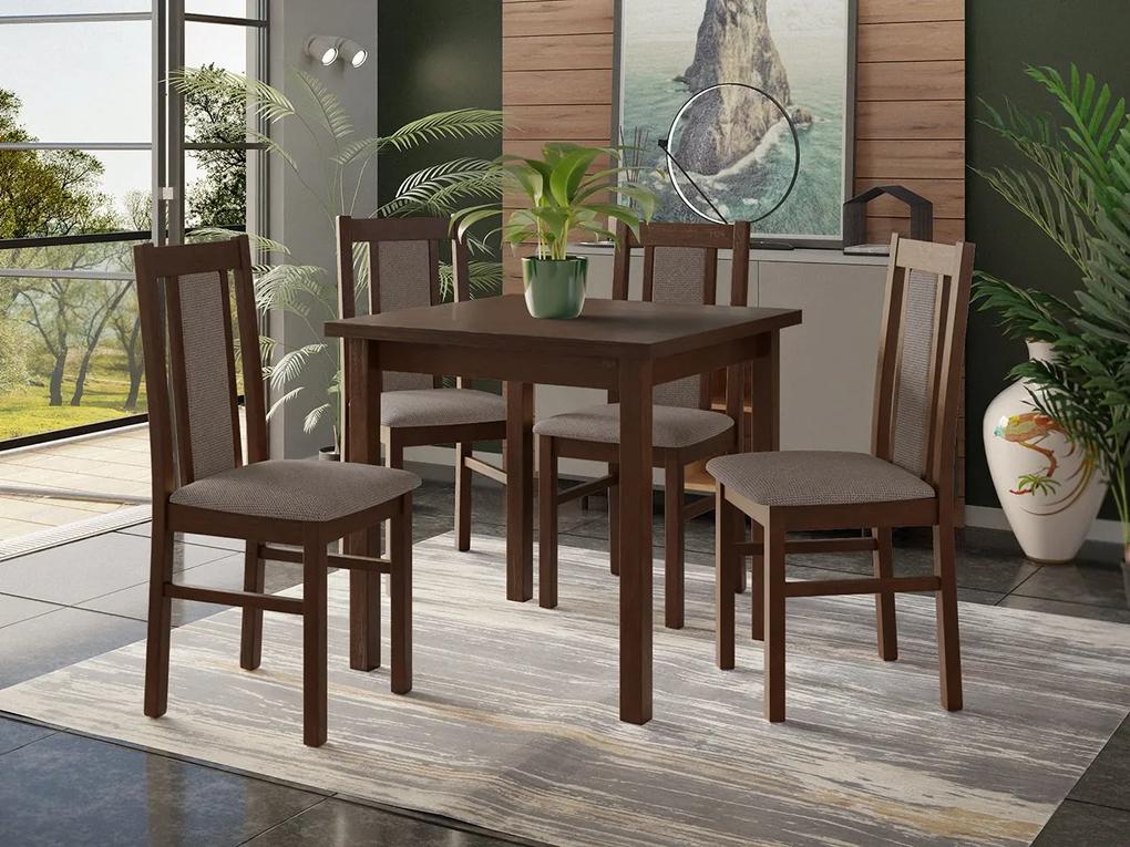 Stôl so 4 stoličkami - AL27, Morenie: Orech - L, Poťahové látky: Zetta 300