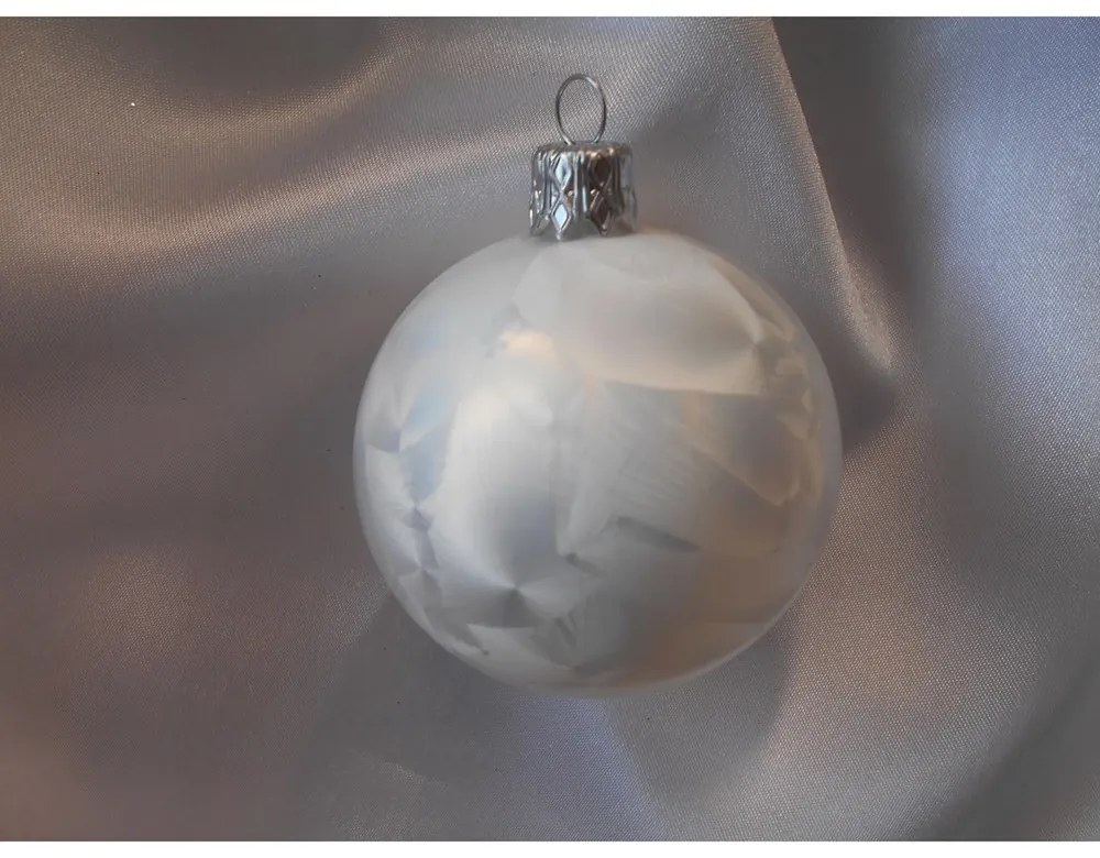Vianočné gule 10 cm - mat SET/4ks - biela mrazolák