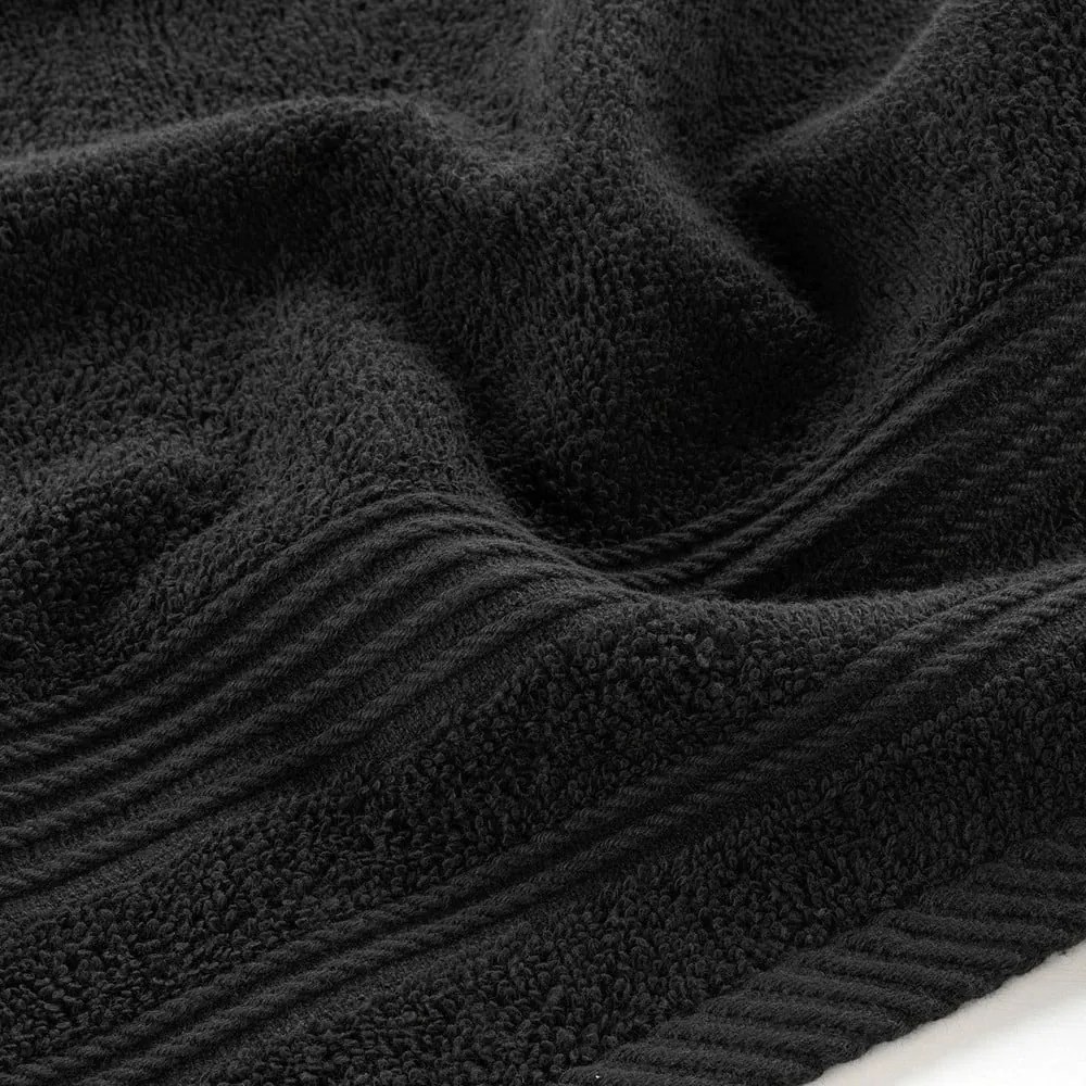 Čierny froté bavlnený uterák 30x50 cm Tendresse – douceur d'intérieur