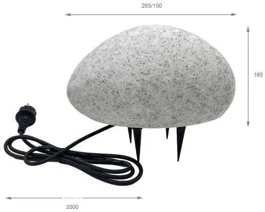 Vonkajšie dekoratívne svietidlo LUMISTONE 1xE27/15W/230V IP65 priemer 26,5 cm