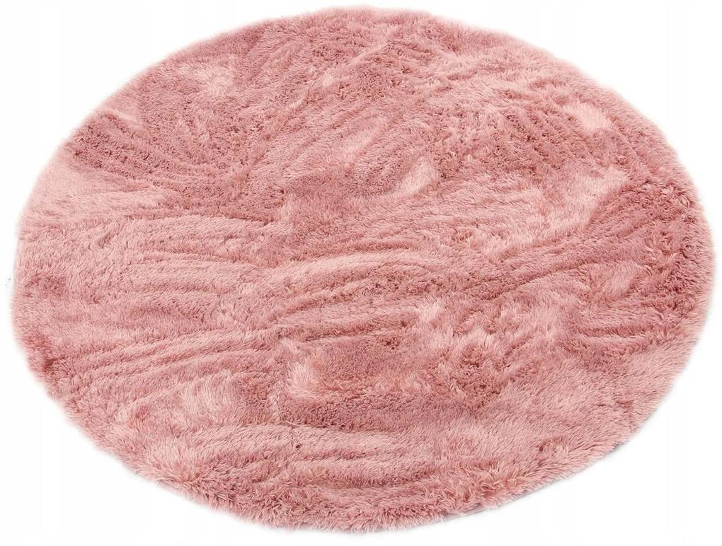 Detský koberec plyšový okrúhly Home 120x120 cm ružový Farba: sivá
