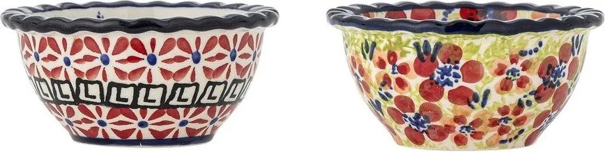 Červené servírovacie misky v súprave 2 ks z kameniny 95 ml Florist – Bloomingville