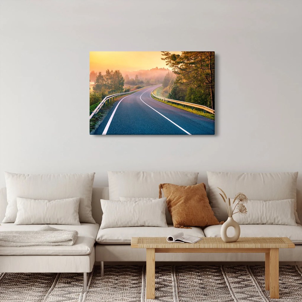 Obraz - Cesta pri východe slnka (90x60 cm)