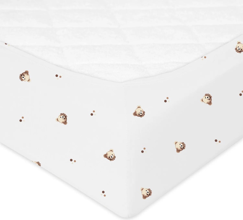 Babymatex Bavlnené prestieradlo do postieľky 60x120 cm - Medvedíky