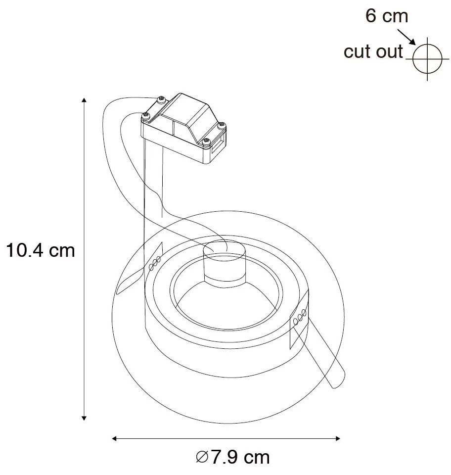 Inteligentné zapustené bodové svietidlo biele okrúhle IP44 vrátane Wifi GU10 50mm - Xena