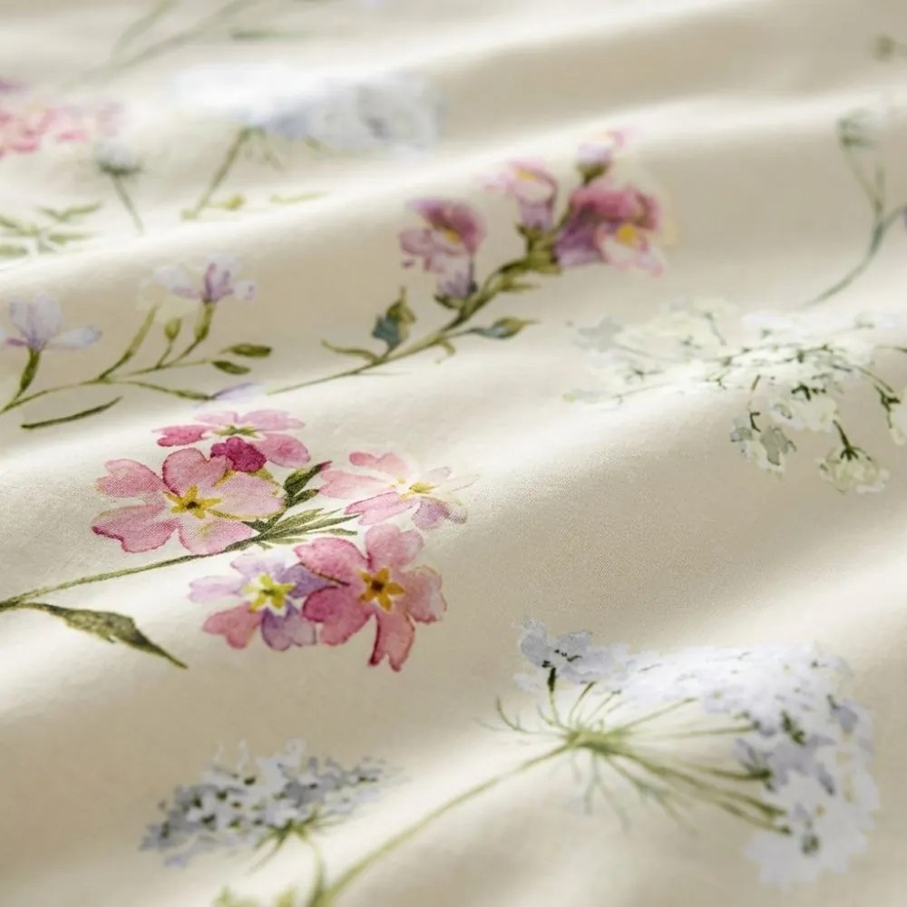 Kvalitex Bavlnené obliečky DELUX 140x200 + 70x90 cm - BOTANICA smotanová