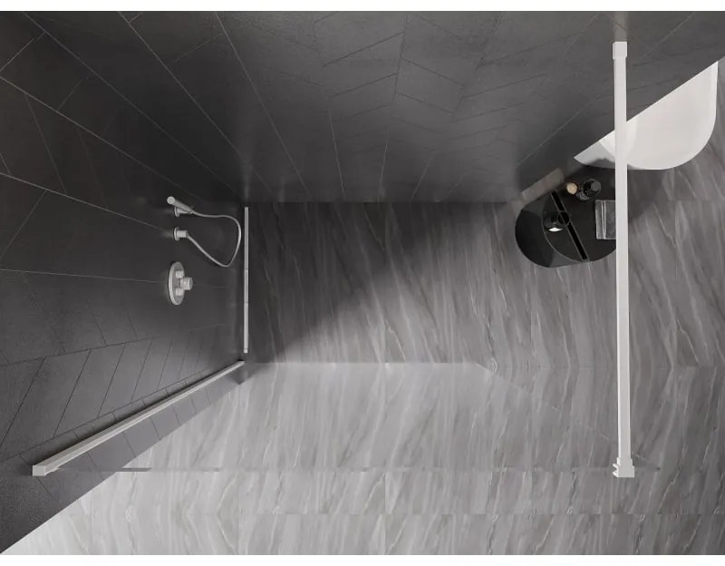 Mexen Kioto-X, sprchová zástena 120 x 200 cm, 10mm číre sklo, biely profil, 800-120-101-20-00-X