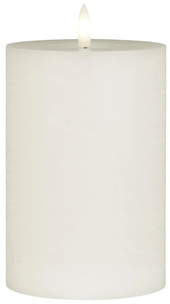 IB Laursen LED stĺpová sviečka WARM FLAME 15 cm biela