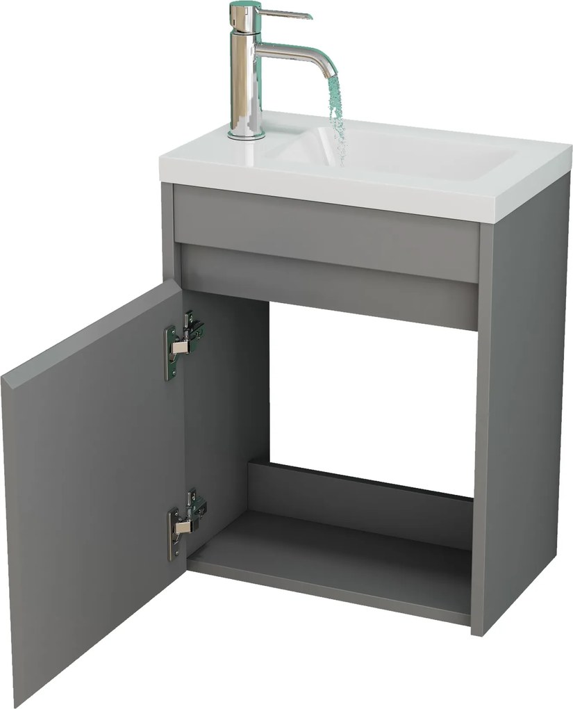 Závesná skrinka s umývadlom Houseland Zendi 40 cm sivá