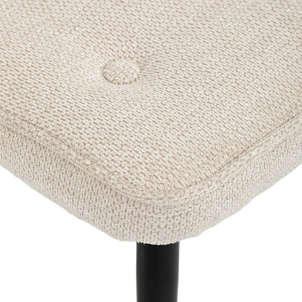 Relaxačné kreslo ušiak s taburetom ROYAL II — kov, látka, krémová