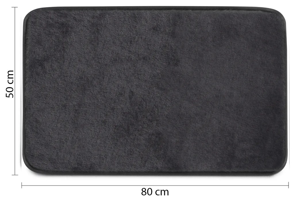 Gedy Gedy, FUZZY kúpeľňová predložka, 50x80cm, 100% polyester, protišmyk, čierna, 96FY508014