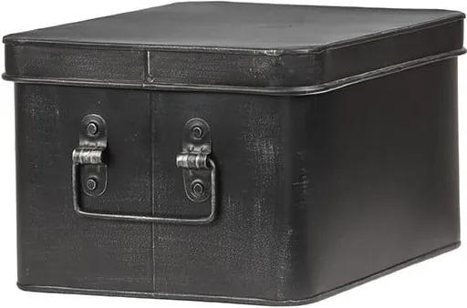 Čierny kovový úložný box LABEL51 Media, šírka 27 cm