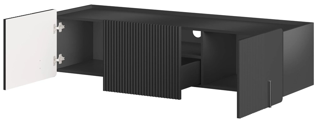 Závesný TV stolík Malmi 150 cm - čierny mat / čierna