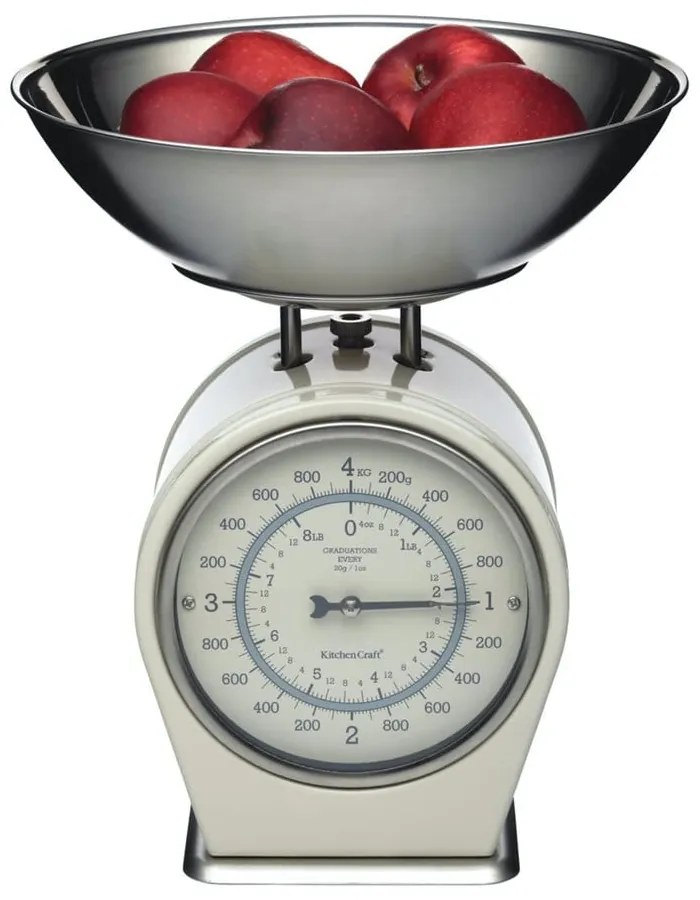 Krémovobiela kuchynská váha Kitchen Craft Living Nostalgia, nosnosť 4 kg