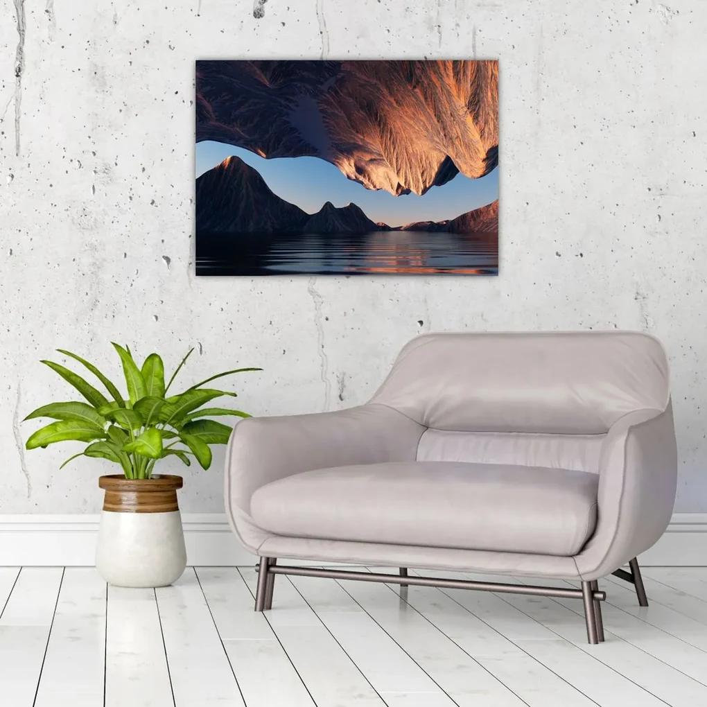 Obraz - 3D útesy (70x50 cm)
