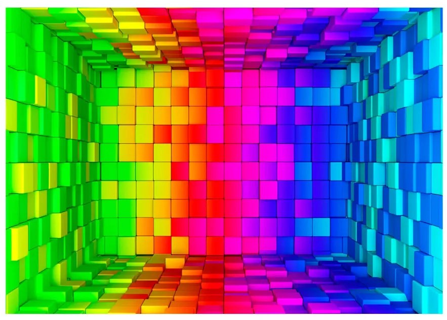 Artgeist Fototapeta - Rainbow Cube Veľkosť: 245x175, Verzia: Samolepiaca