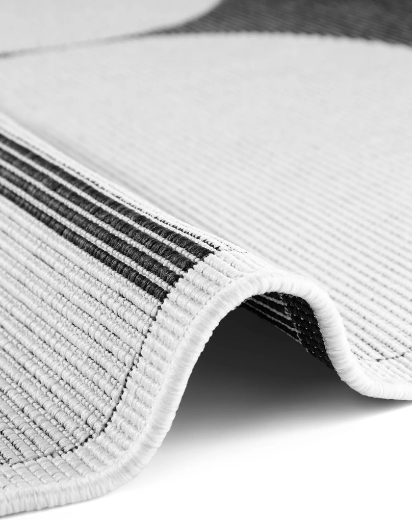 Kusový koberec Duet Bowen 106244 Black/White - na von aj na doma, 120x170, čiernobiela, chodba / predsieň, NORTHRUGS