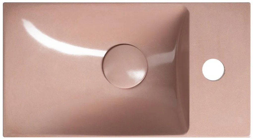 Sapho Sapho, AGOS betónové umývadlo 40x22cm, ľavé/pravé, ružová lesklá, AS40021