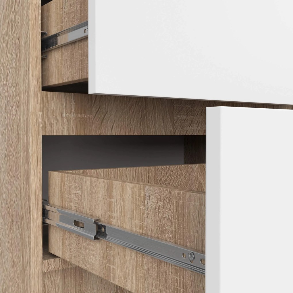 Komoda Kuba 60 cm - 5 zásuviek dub sonoma/biela
