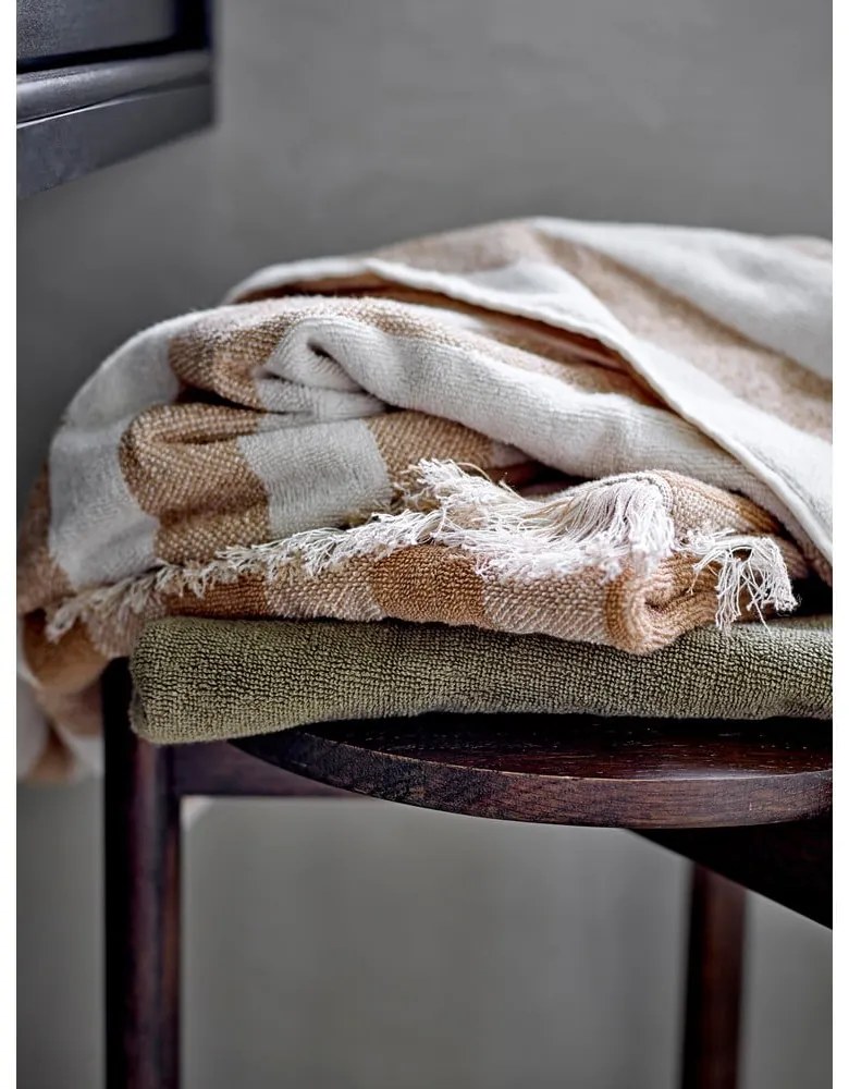 Hnedo–béžový bavlnený uterák 50x100 cm Elaia – Bloomingville