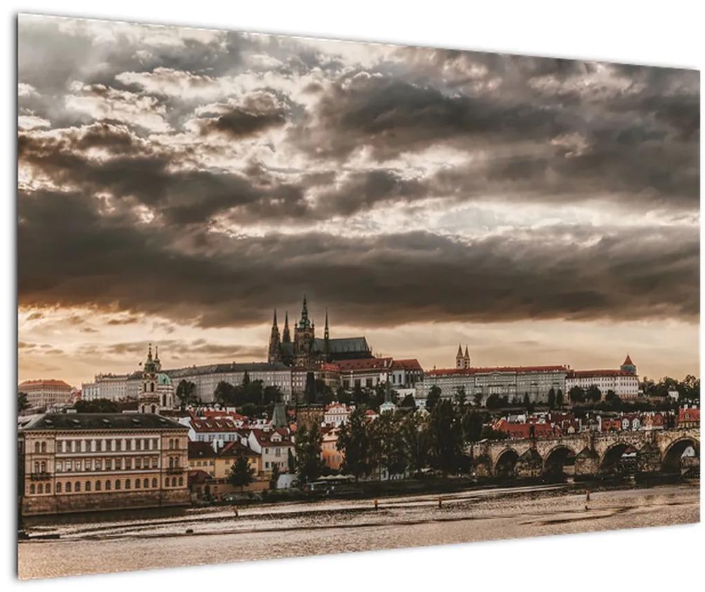 Obraz - zamračená Praha (90x60 cm)