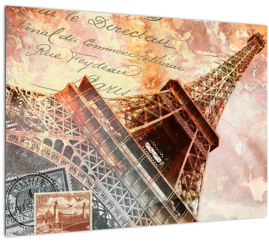 Obraz - Eiffelova veža vo vintage štýle (70x50 cm)