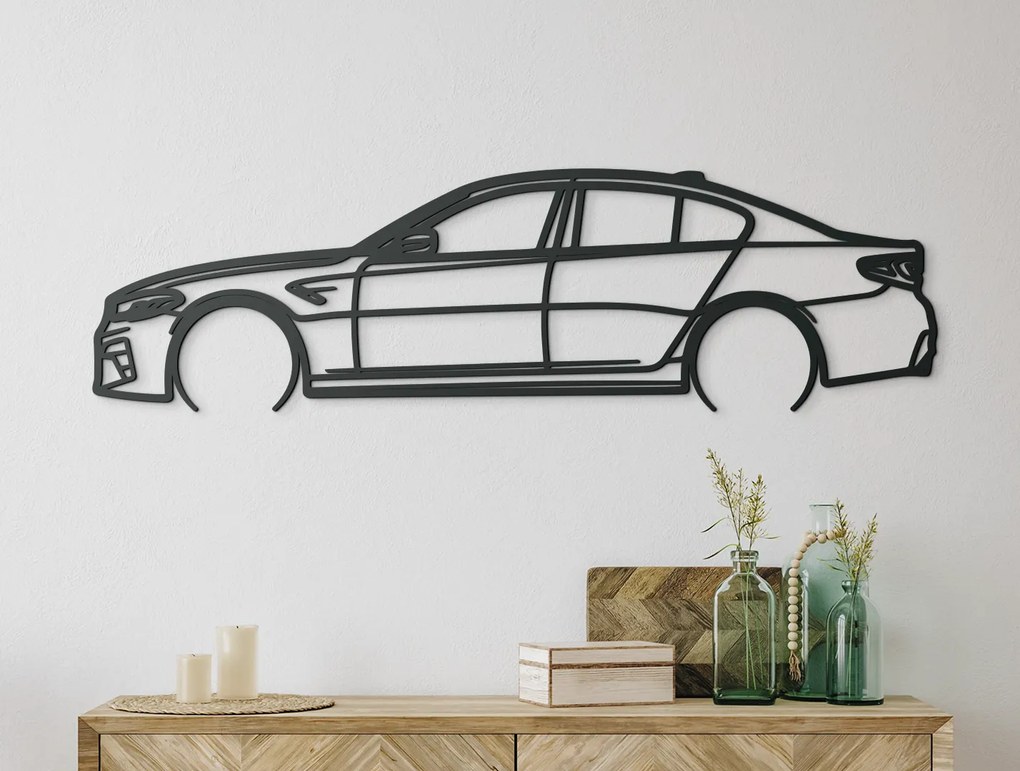 drevko Obraz na stenu BMW M5 Competition Rozmer obrazu: 24,5 x 86 cm, Farba dekorácie: Čierna