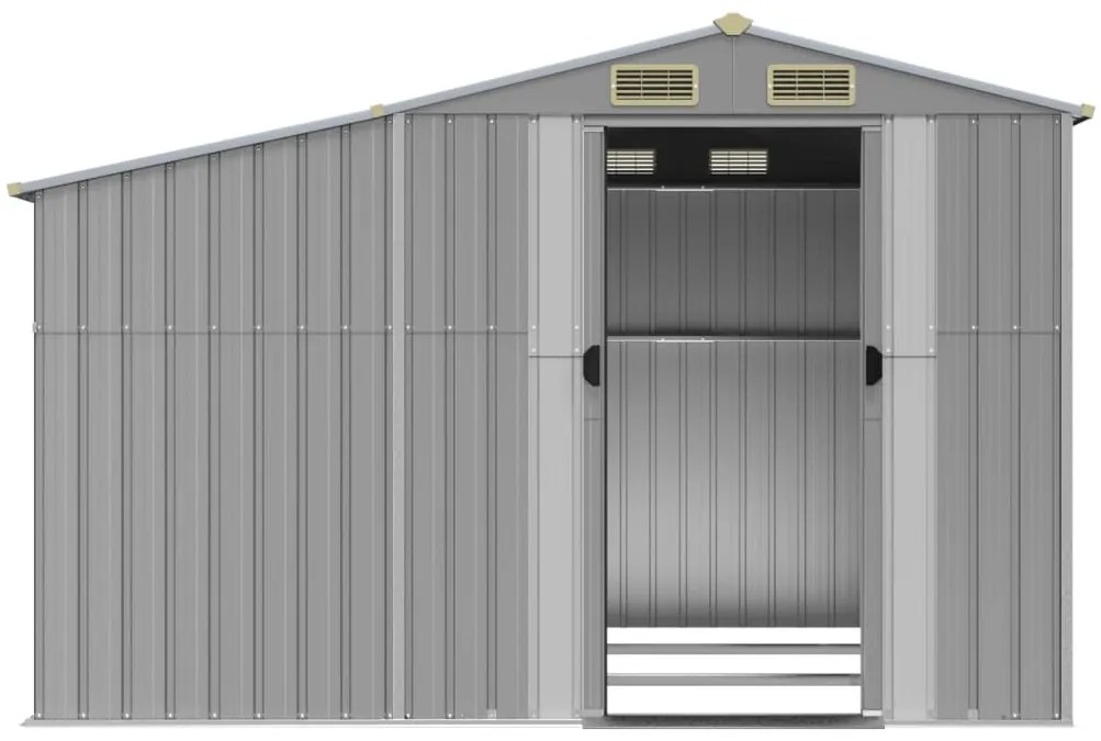 Záhradná kôlňa sivá 277x279x179 cm pozinkovaná oceľ