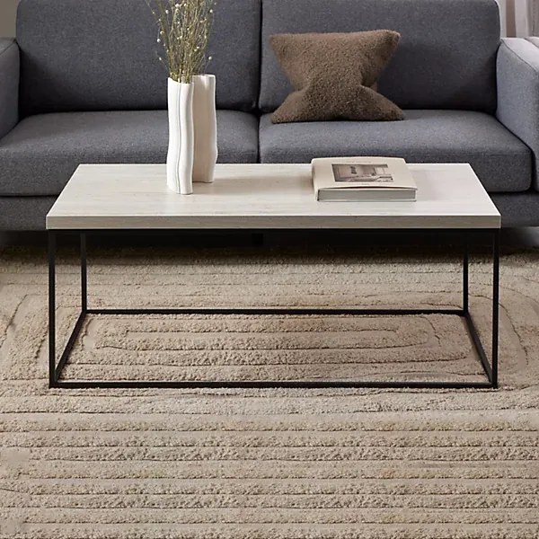 Konferenčný stolík Barossa 110 cm travertín/čierny