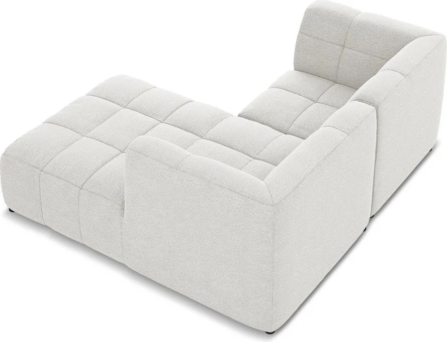 Biela rohová pohovka z textílie buklé (pravý roh/s leňoškou) Aloha – Makamii