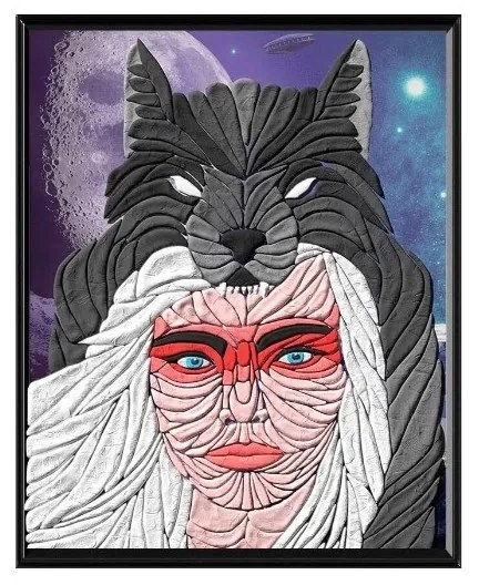 70077 Kreatívna sada na 3D maľovanie hmotou - Vlčia žena 30x40cm