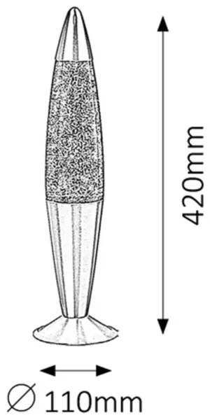 Rabalux 4115 - Lávová lampa GLITTER 1xE14/25W/230V