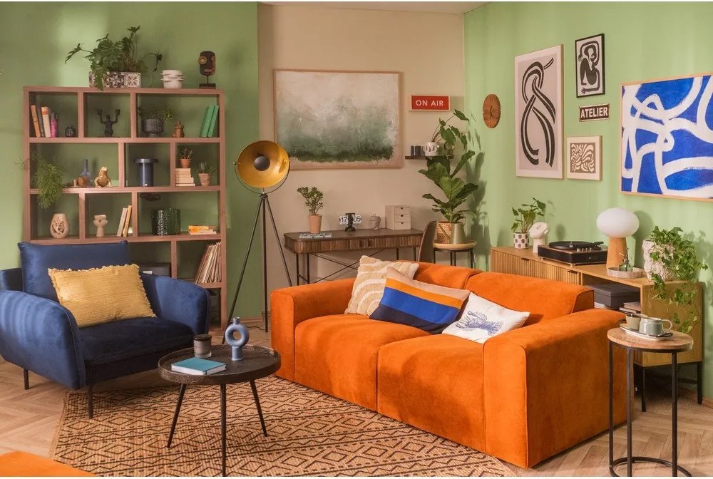 Oranžový menčestrový modul pohovky (ľavý roh) Sting - Scandic