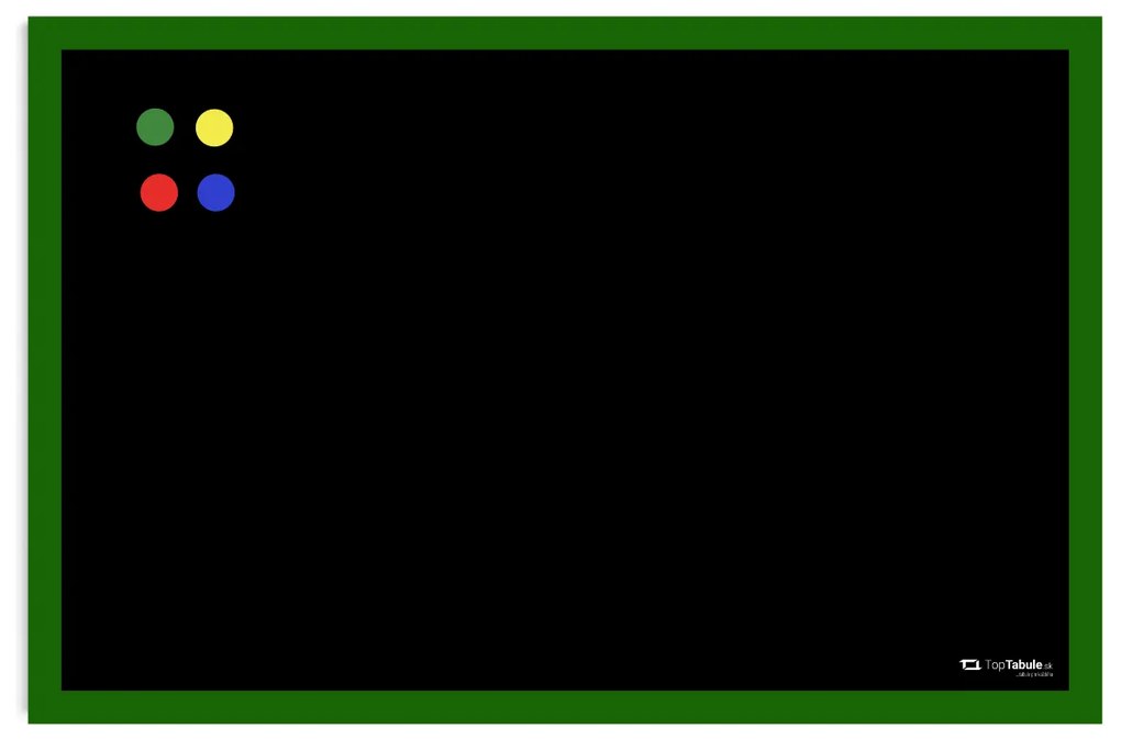 Toptabule.sk Čierna kriedová tabuľa v zelenom drevenom ráme 120x180 cm