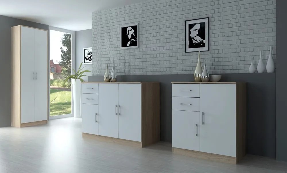 Komoda Universal, dub sonoma/biela