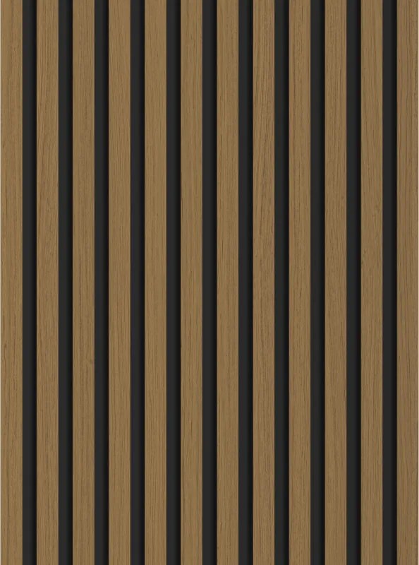 Mexen Lam-B, akustické stenové lamely 275 × 30 cm, HDF doska 4 mm, technická dyha, teak zlatistý, S100-275307-3015-014