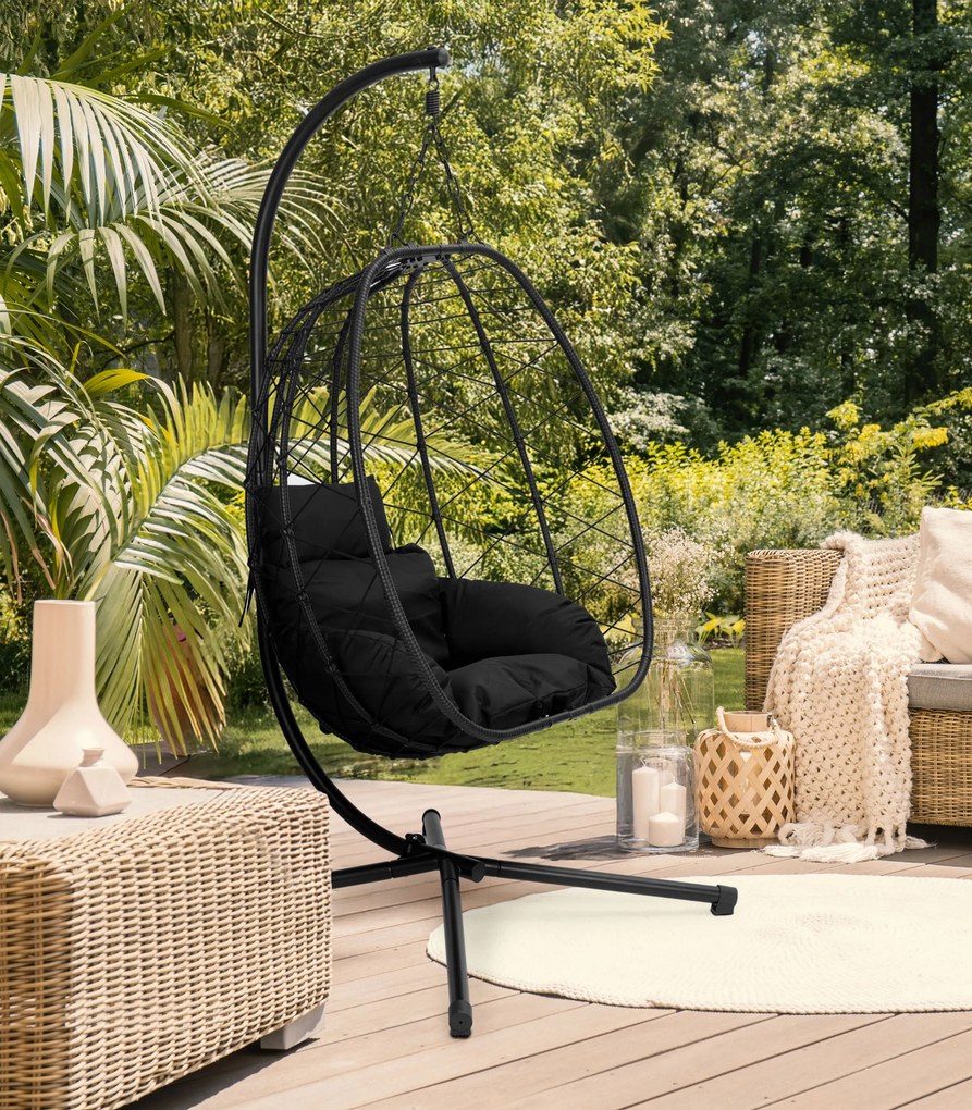 MultiGarden Závesné záhradné hojdacie kreslo Cocoon do 120 kg + vankúše MultiGarden