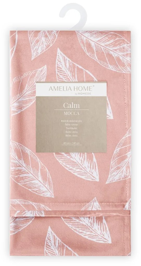 Obrus AmeliaHome CALM svetloružový 40 x 140 cm