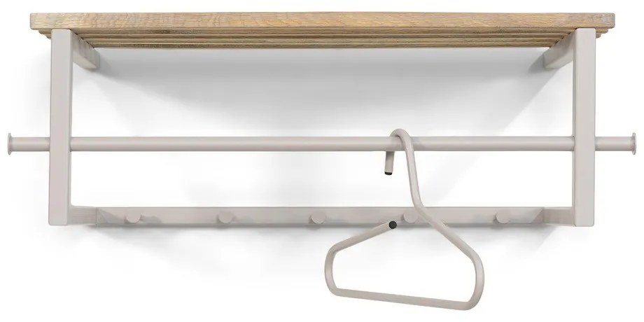 Kovový nástenný vešiak v prírodnej farbe/taupe s poličkou 76 cm Marco – Spinder Design