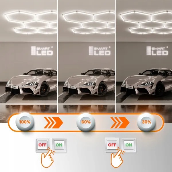 LED stmievateľné stropné svietidlo HEXAGON LED/240W/85-265V 5000K CRI 90 IP54 biela
