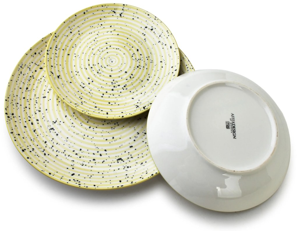 Porcelánová sada 18 ks talířů STRIPES BEIGE béžová
