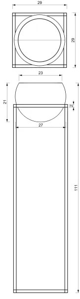 Kovový kvetináč 111,3x29 cm čierna/zlatá
