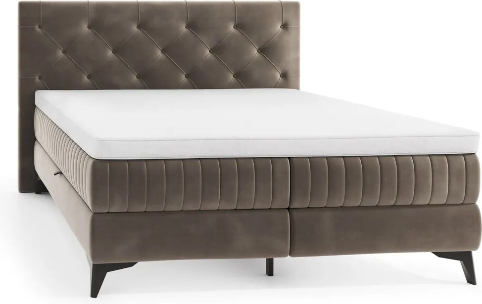 Posteľ Lusaka 180x200 cm, hnedá látka