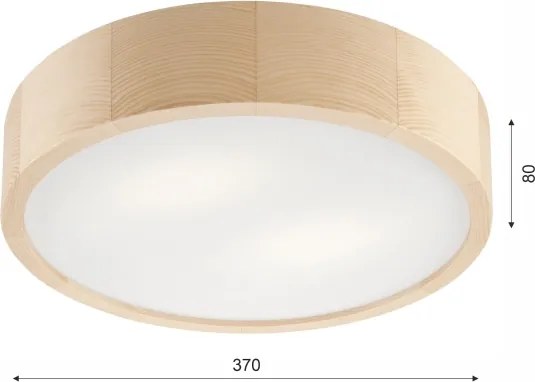 Stropné kúpeľňové svietidlo NATURAL 3xE27/15W/230V IP54 borovica Ø37 cm