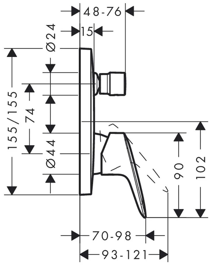 Hansgrohe Logis, vaňová batéria pod omietku, chrómová, HAN-71405000