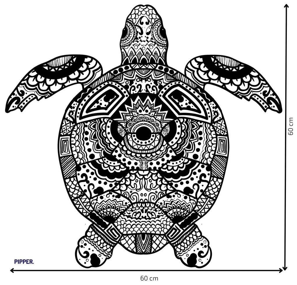 PIPPER. Nálepka na stenu "Mandala korytnačka"