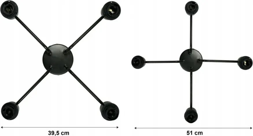 Závesná lampa DRON 4xE27 BLACK CUP