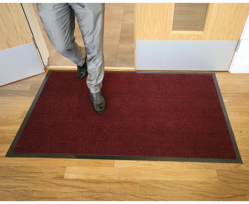 Ekonomická polypropylénová čistiaca rohož, 60 x 90 cm, červená