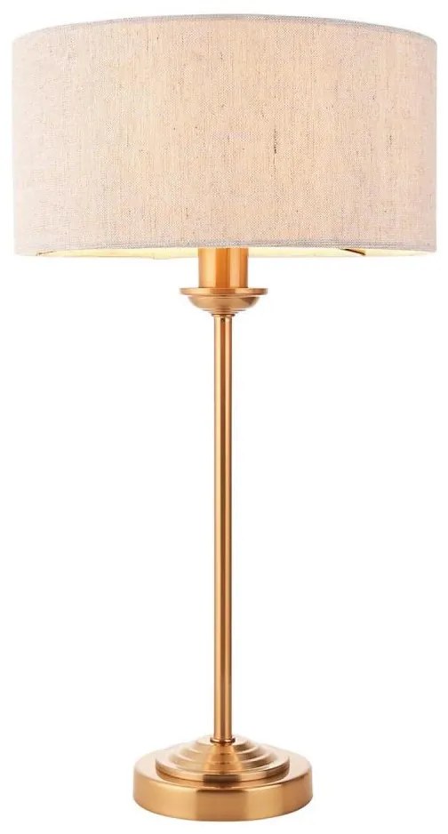 Endon 110728 - Stolná lampa HIGHCLERE 1xE14/7W/230V béžová/mosadz